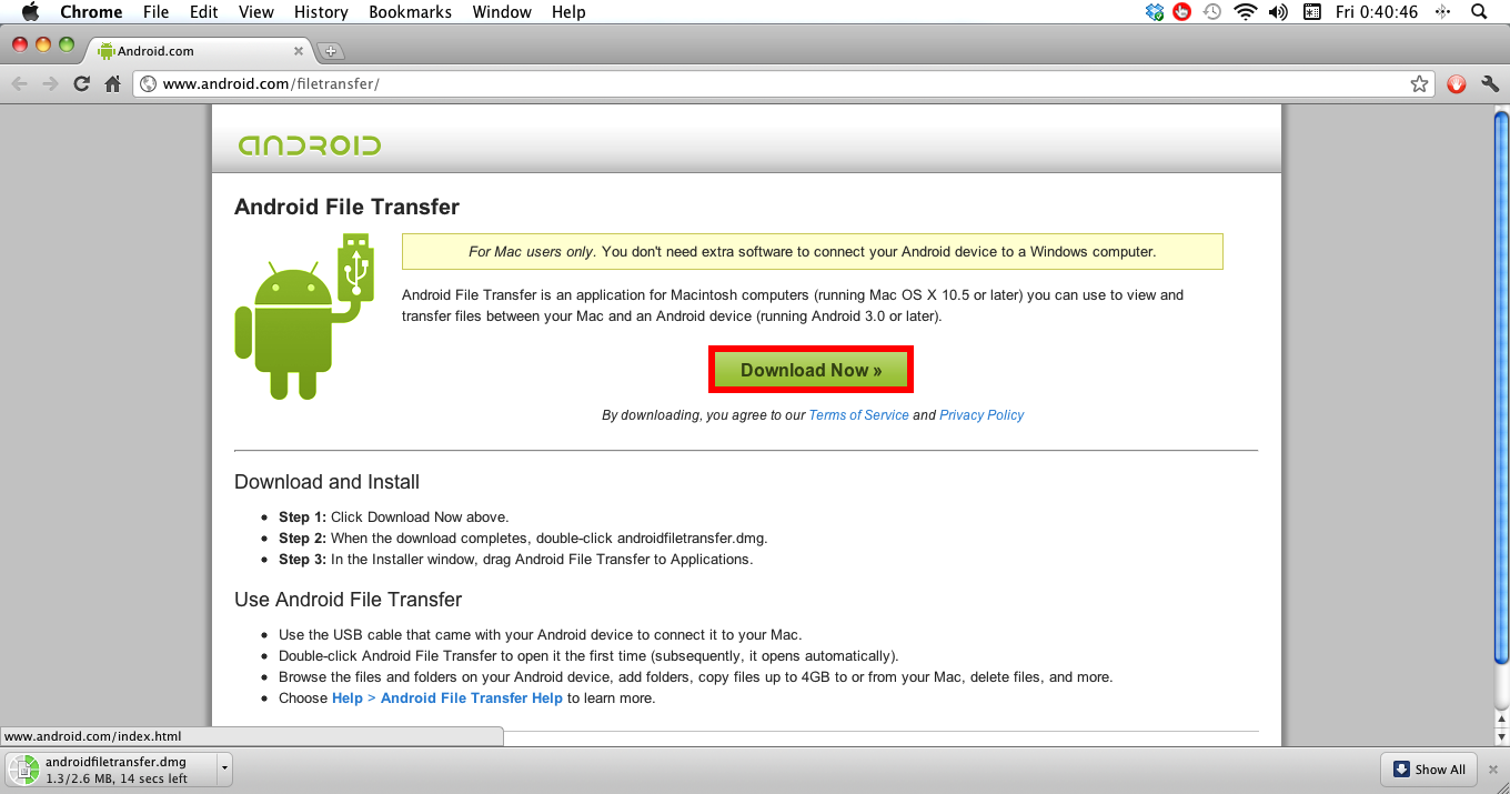 Android File Transfer Program For Mac Os X
